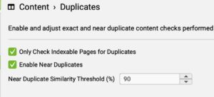 similarity threshold